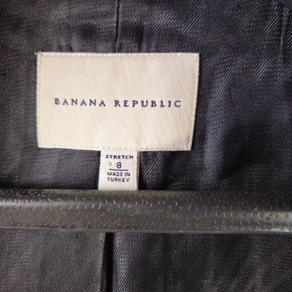 Banana Republic Stretch 2 Button Wool Blazer Black Size 8 NWOT - Picture 5 of 7